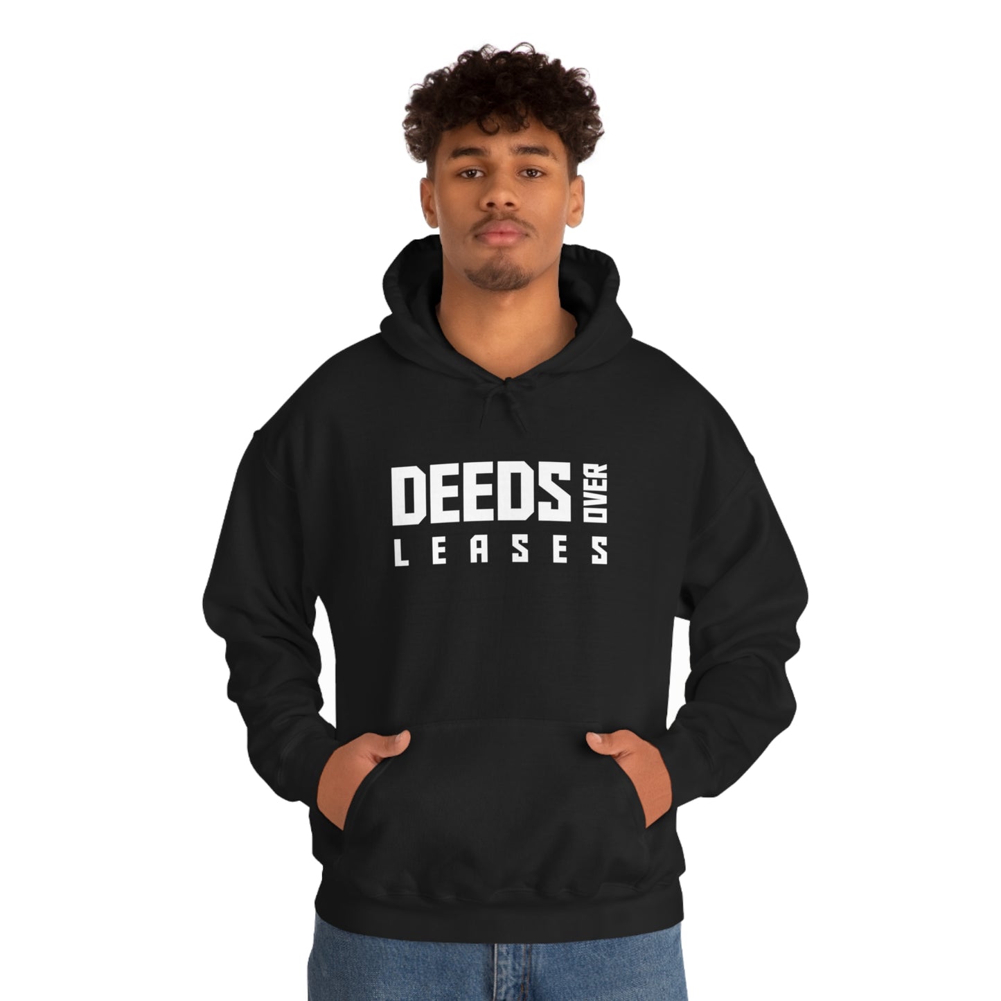 "Deeds over Leases" Unisex Heavy Blend™ Hooded Sweatshirt