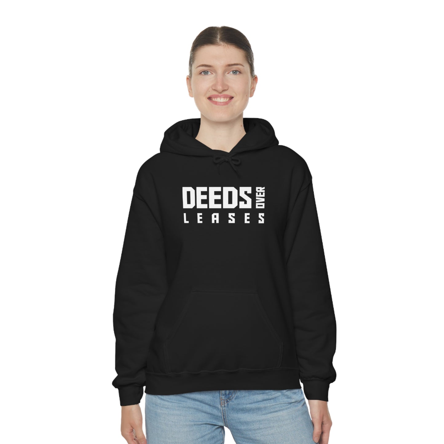 "Deeds over Leases" Unisex Heavy Blend™ Hooded Sweatshirt