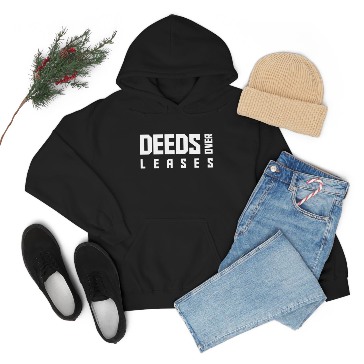 "Deeds over Leases" Unisex Heavy Blend™ Hooded Sweatshirt