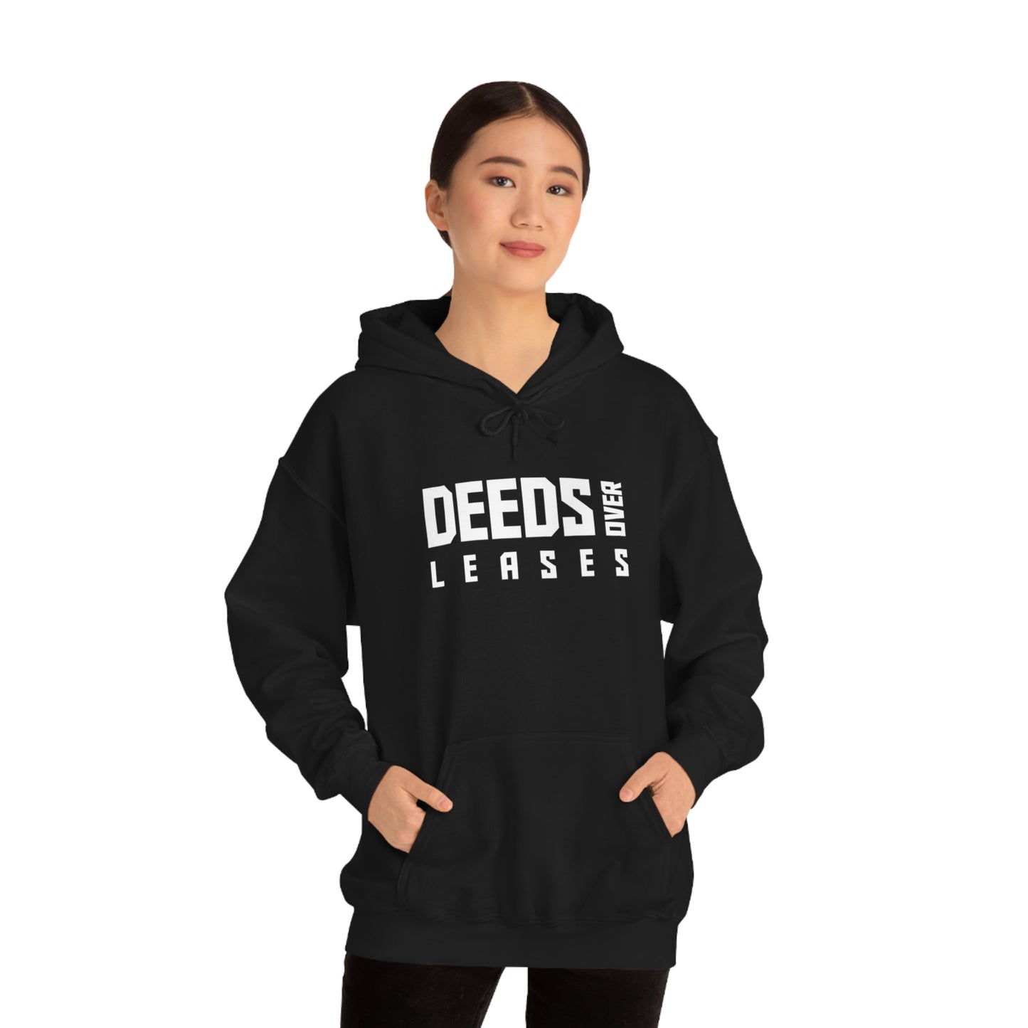 "Deeds over Leases" Unisex Heavy Blend™ Hooded Sweatshirt